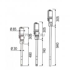 Пневматический насос для густых смазок с компрессией R = 14: 1 модель 614 940 mm Meclube