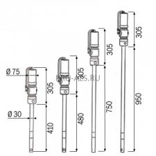Пневматический насос для густых смазок с компрессией R = 70: 1 модель 670 410 mm Meclube