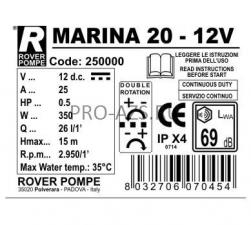 MARINA 20-12V - самовсасывающий низковольтный насос  Rover Pompe