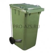 Контейнер для мусора МКТ 240 с педальным приводом - зеленый
