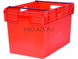 Ящик 600х400х407 со складываемыми ручками красный