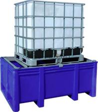 Сточный поддон, BoxPallet для отходов 1200х1740х740 мм (1100 л) синий (в комплекте с решеткой)