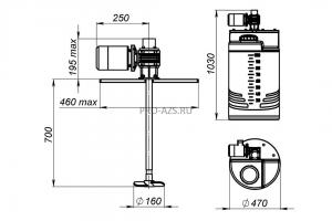 Емкость дозировочная MGS 100л под плотность до 1.3 г/см³ N с лопастной мешалкой