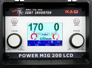 Сварочный полуавтомат инверторный многофункциональный с синергетическим управлением Flama POWER MIG 200 LCD