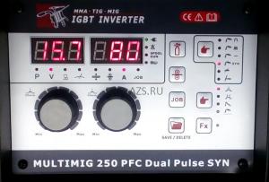 Сварочный полуавтомат инверторный многофункциональный с синергетическим управлением и импульсным режимом Flama MULTIMIG 250 Dual Pulse